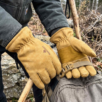 Distressed Pebble Faux Leather Gloves