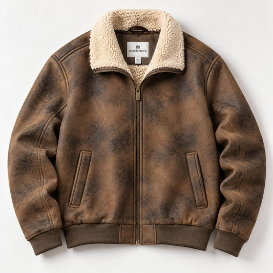 Faux Nubuck Sherpa Bomber Jacket