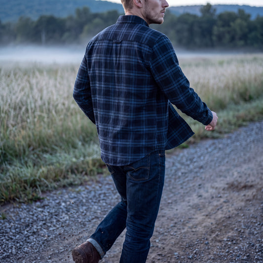 Heavyweight Brushed Flannel Shirt Jacket With Button Down Collar