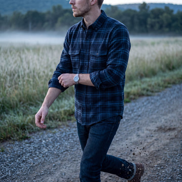 Heavyweight Brushed Flannel Shirt Jacket With Button Down Collar