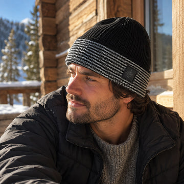 Striped Mountain Logo Beanie