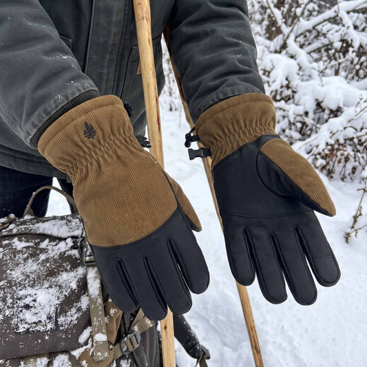 Mixed Media Corduroy Gloves