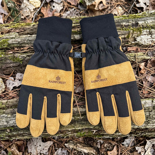 Mixed Media Distressed Faux Leather Gloves