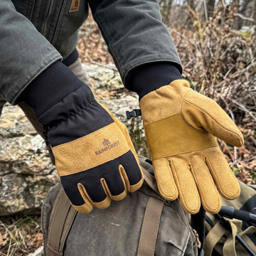 Mixed Media Distressed Faux Leather Gloves