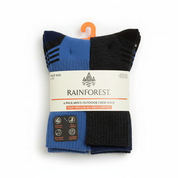 6 PACK MEN'S OUTDOOR CREW SOCK