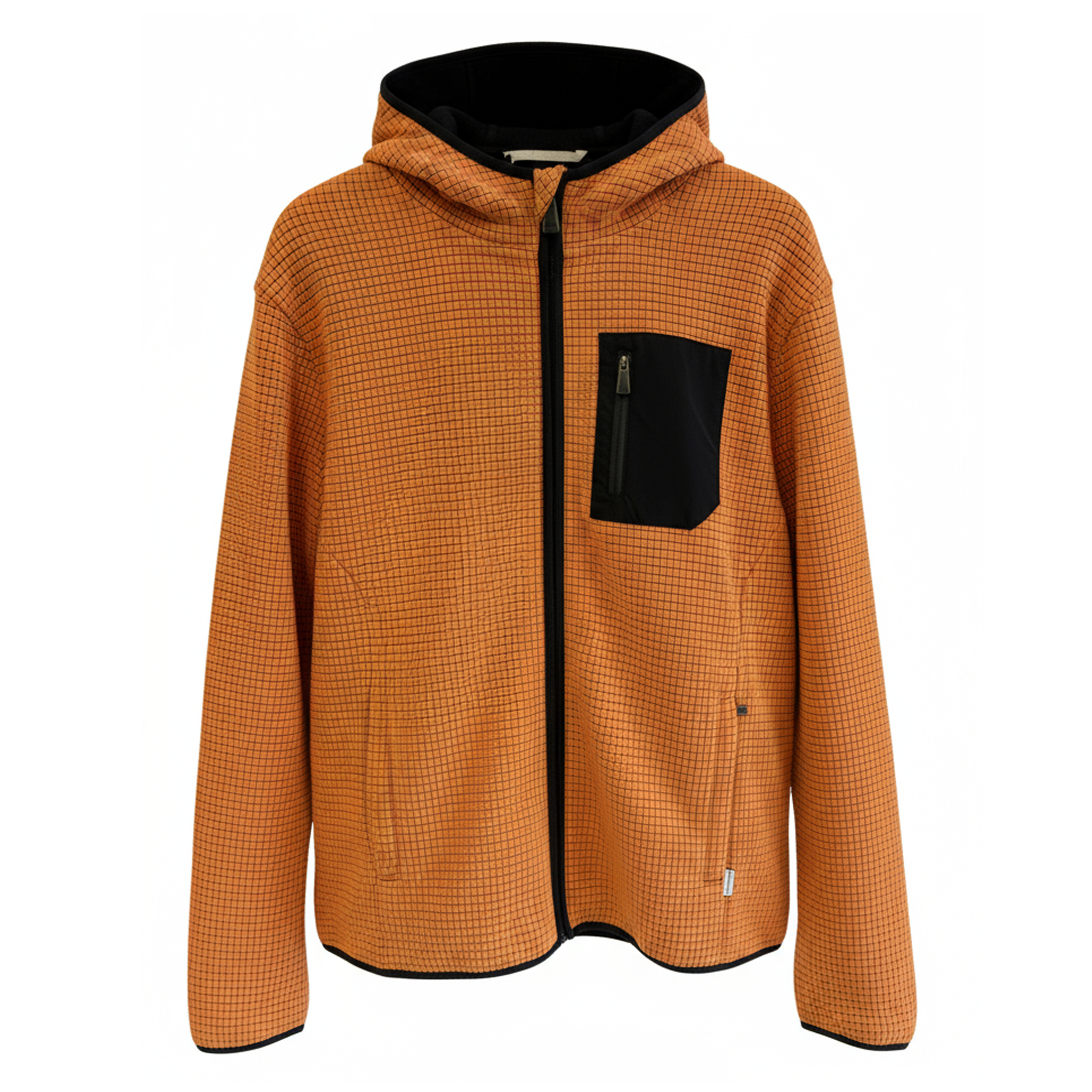 BOX GRID BONDED FULL ZIP WITH HOOD