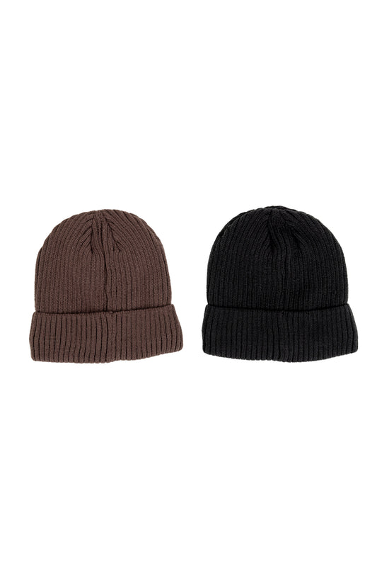 SOLID CABLE RIB 2 PK HAT