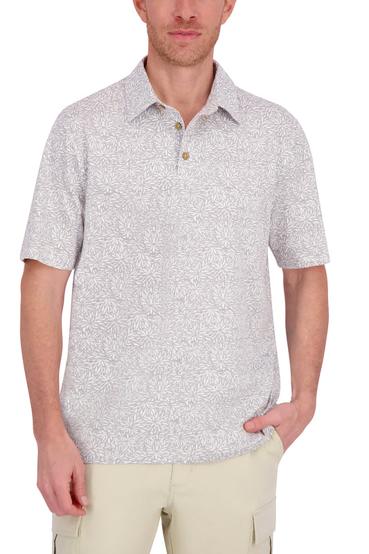 BLOOM LEAF S/S LUX TOUCH PIQUE PRINTED POLO