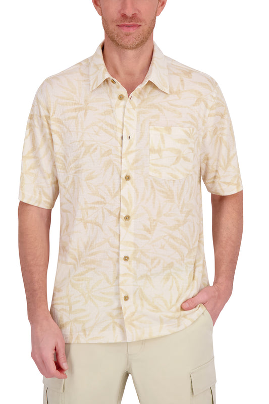 DOCKSIDE 2 PRINT S/S DOUBLE BRUSHED JERSEY BUTTON UP