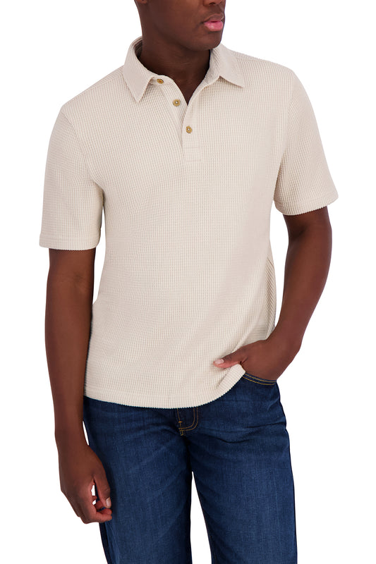 HERITAGE LUX TOUCH ULTRA LITE COMFORT WAFFLE POLO