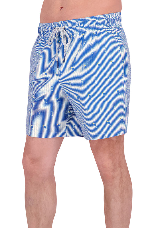 PINEAPPLE SEERSUCKER - 7" INSEAM  (COMFORT LINER)
