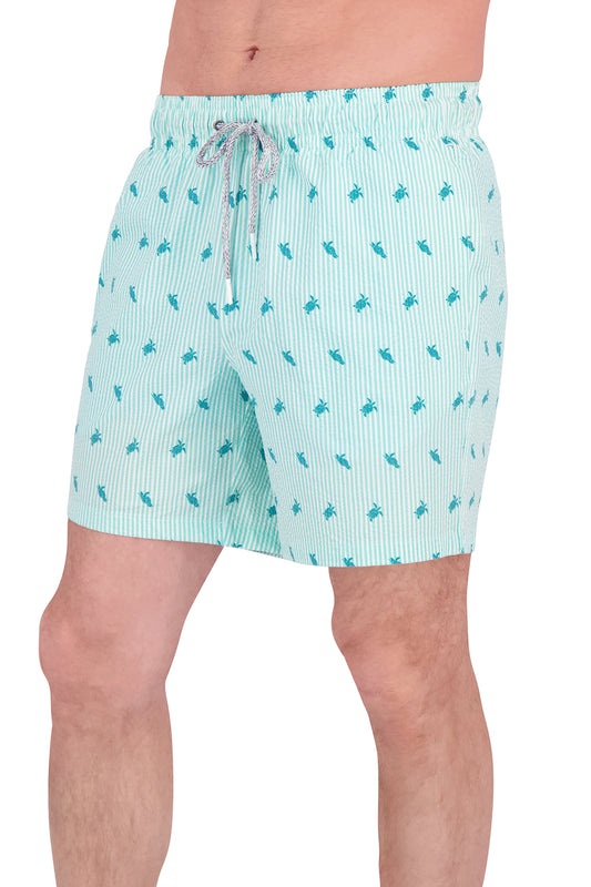SMALL SEA TURTLE STRIPE - 7" INSEAM  (COMFORT LINER)