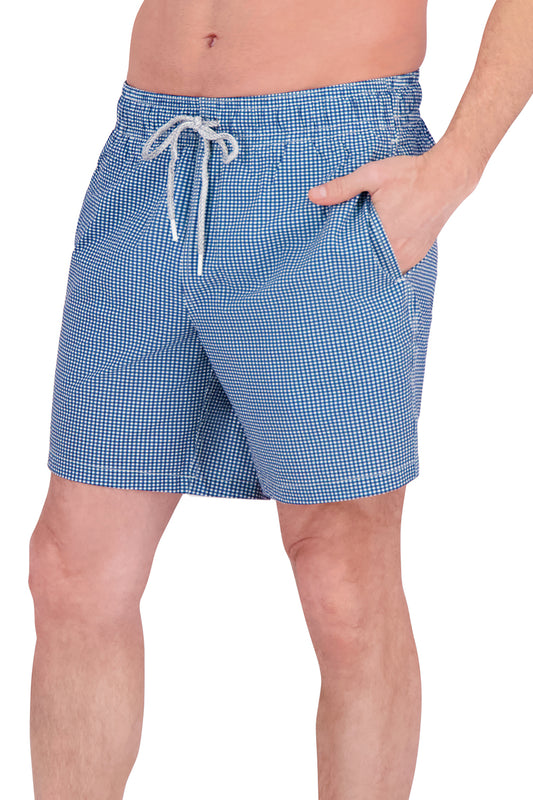 GINGHAM SEERSUCKER - 7" INSEAM  (COMFORT LINER)