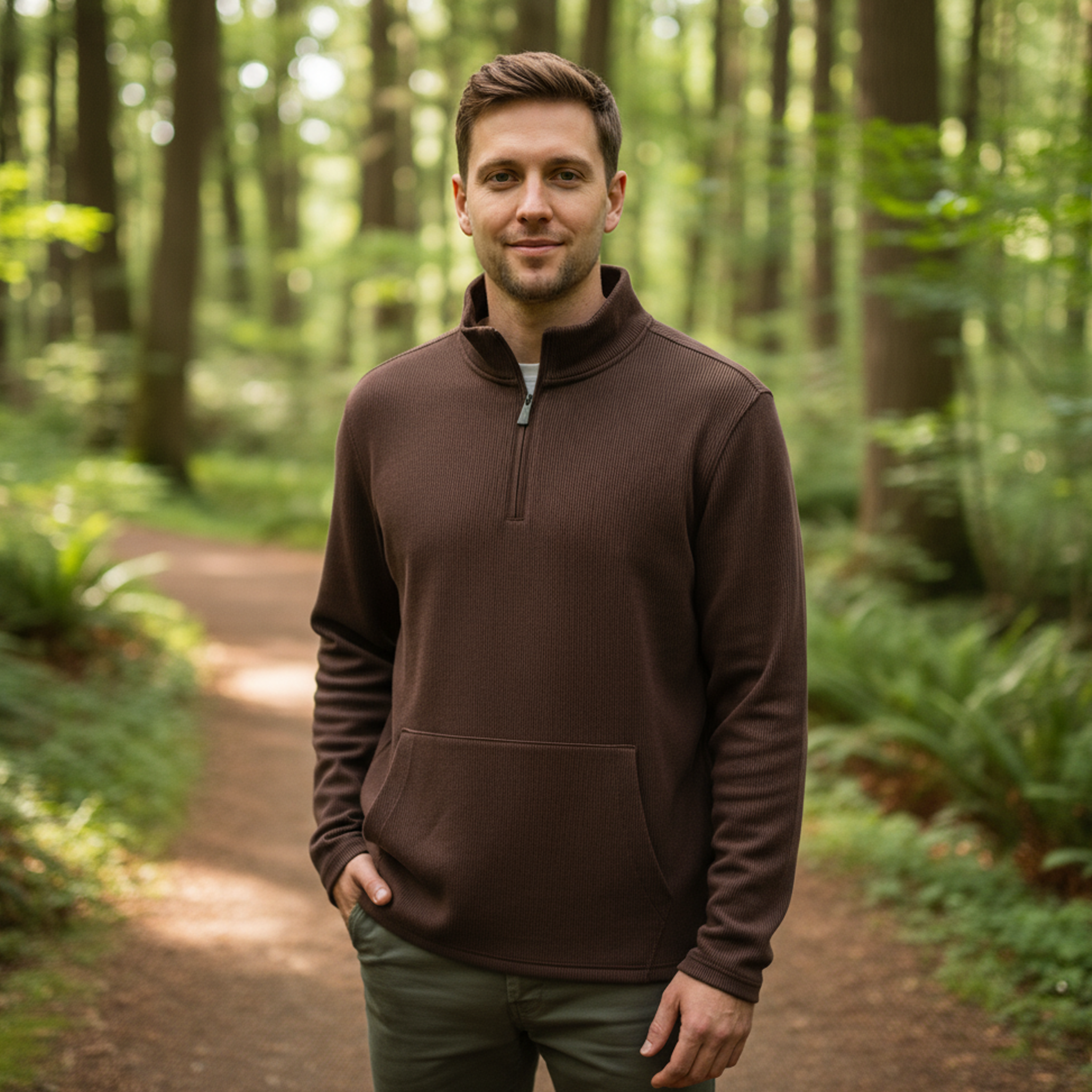 LONG SLEEVE STRIPE QUARTER ZIP