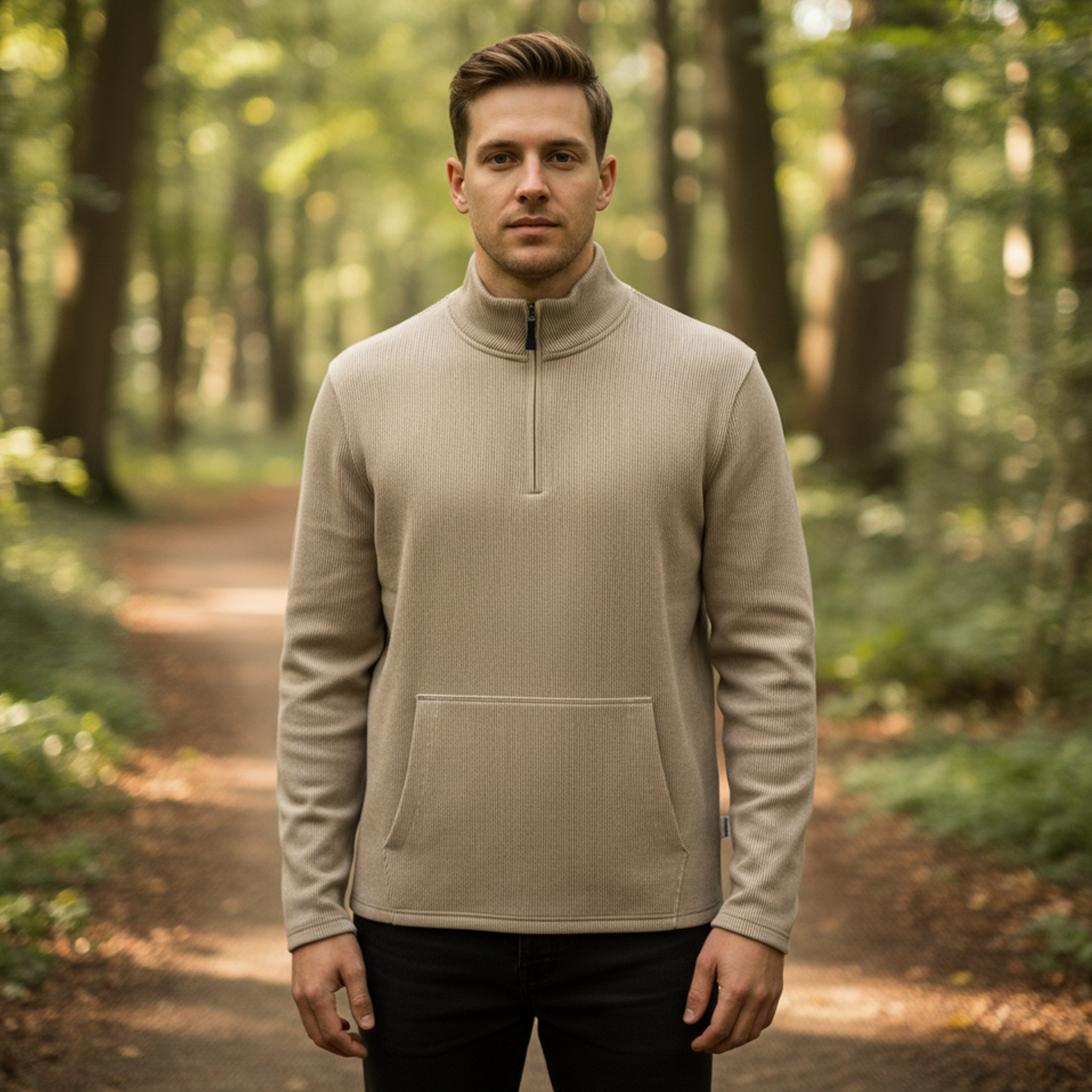 LONG SLEEVE STRIPE QUARTER ZIP