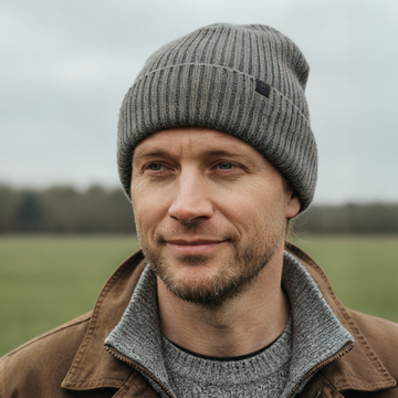 MENS SPECKLED RIBBED BEANIE LINED HAT