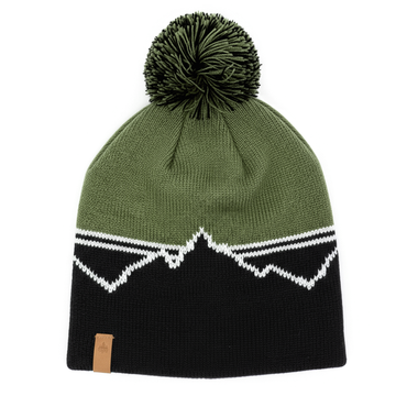 MENS LINEAR MOUNTAIN STRIPED POM-POM HAT