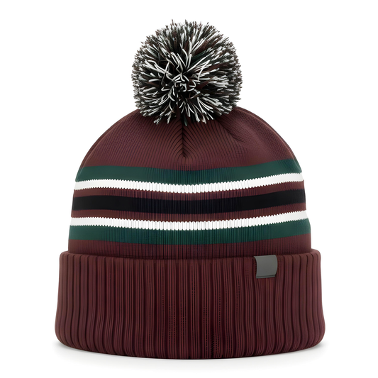 MENS MULTI-STRIPE POM-POM LINED HAT