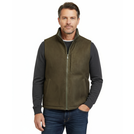 MICRO SUEDE SHERPA VEST