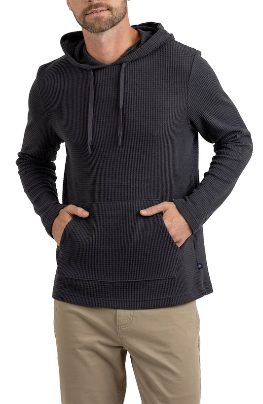 RF CABIN-LONG SLEEVE HOODED WAFFLE HENLEY W/ KANGAROO PKT