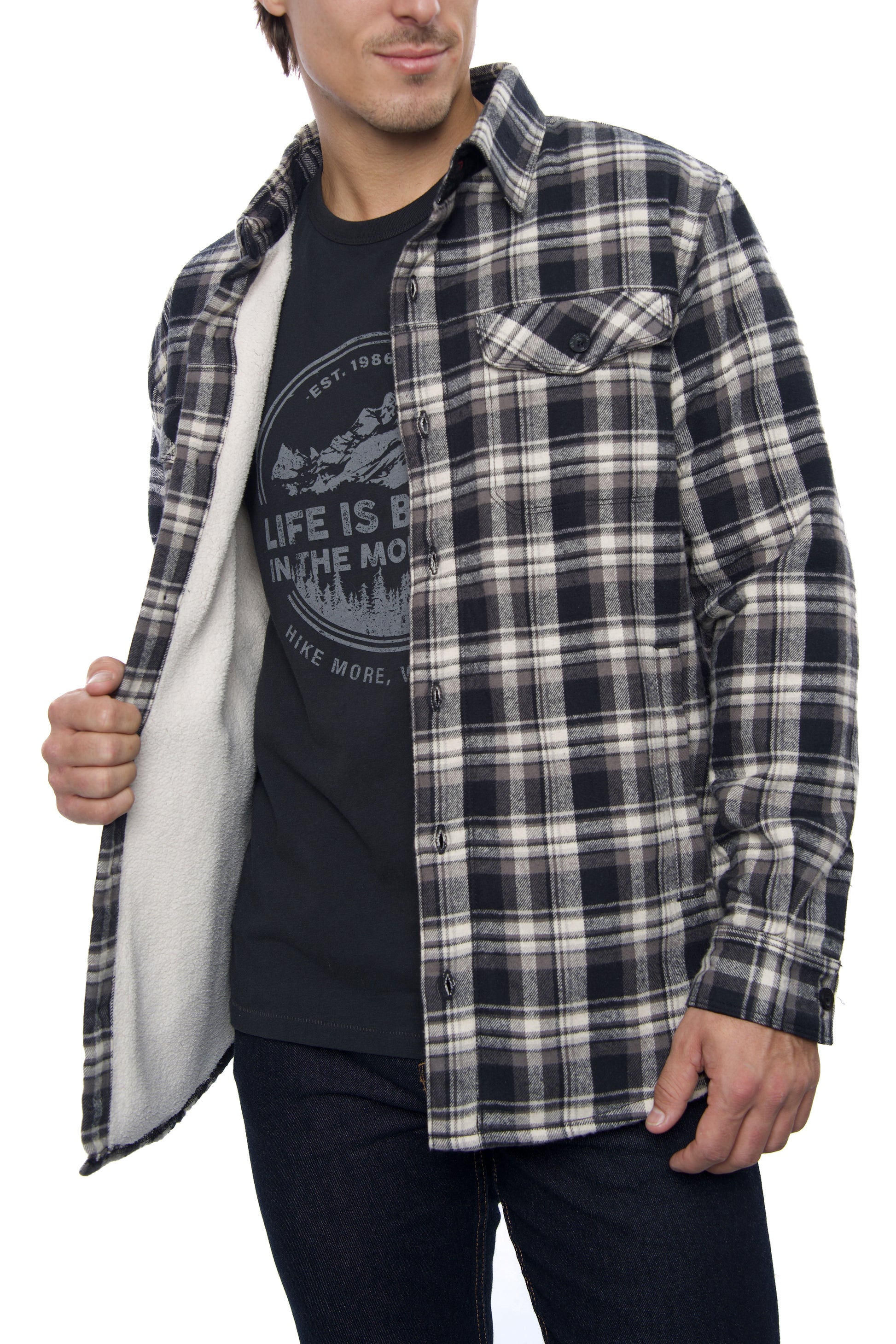 THE ARCTIC SHERPA LINED FLANNEL SHIRT JACKET