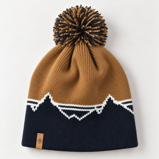 Men’s Linear Mountain Stripe Pom-Pom Beanie