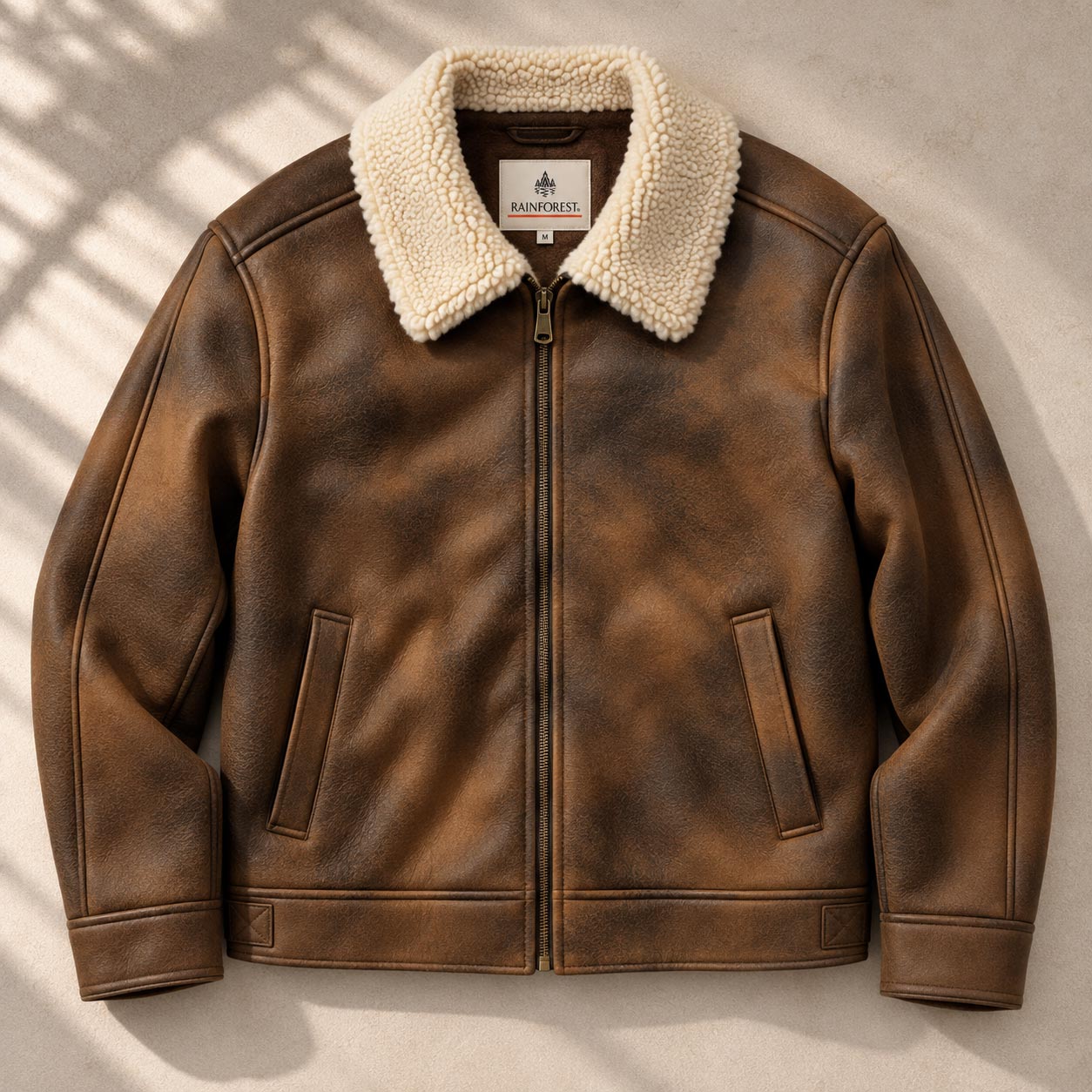 Men's Faux Nubuck Sherpa Aviator Jacket | Rainforest