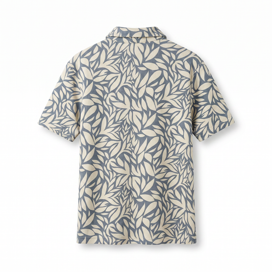 HERITAGE LUX TOUCH PRINTED WAFFLE RESORT POLO