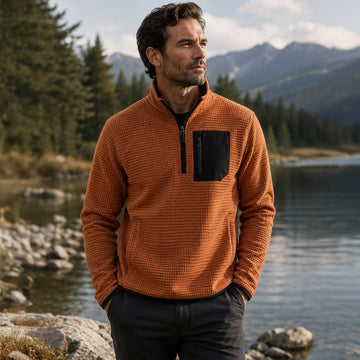 BOX GRID BONDED FLEECE 1/4 ZIP