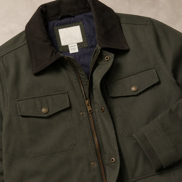 OXFORD 4 POCKET CORDUROY SHIRT COLLAR BARN COAT