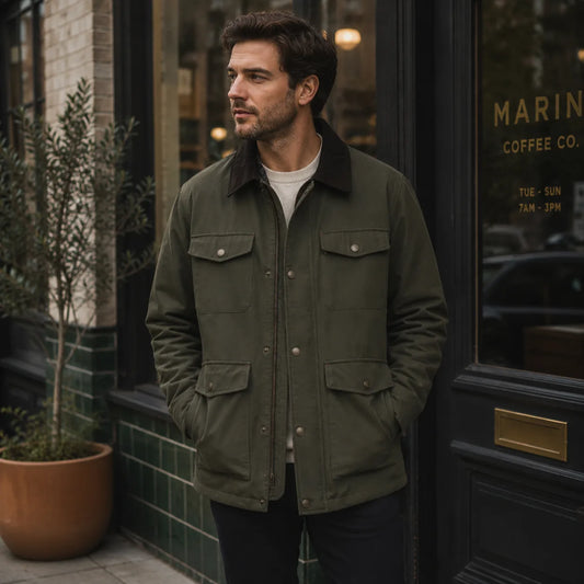 OXFORD 4 POCKET CORDUROY SHIRT COLLAR BARN COAT