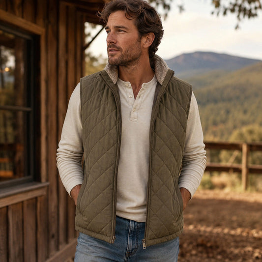 MICRO OXFORD with SHERPA LINED VEST