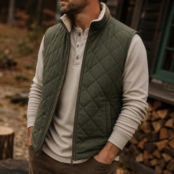 Micro Oxford Sherpa-Lined Vest