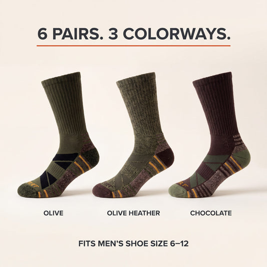 6 PACK MEN'S OUTDOOR CREW SOCK