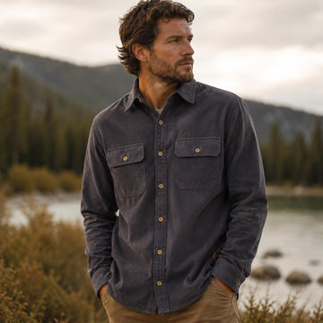 Brushed Moleskin Button-Front Shirt