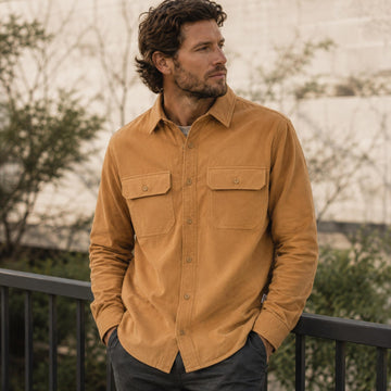 Brushed Moleskin Button-Front Shirt