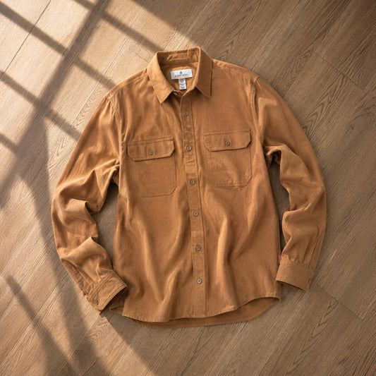 Brushed Moleskin Button-Front Shirt