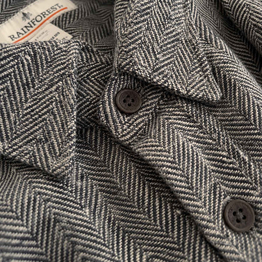Herringbone Tweed Long Sleeve Shirt