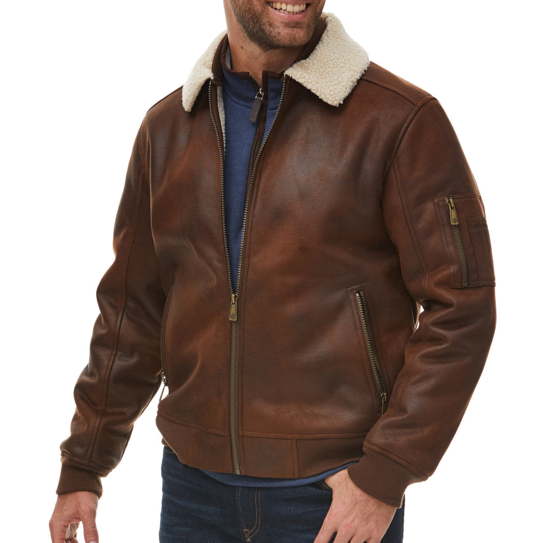 Rainforest Sherpa Lined Bomber Jacket Russe Mens Size Medium