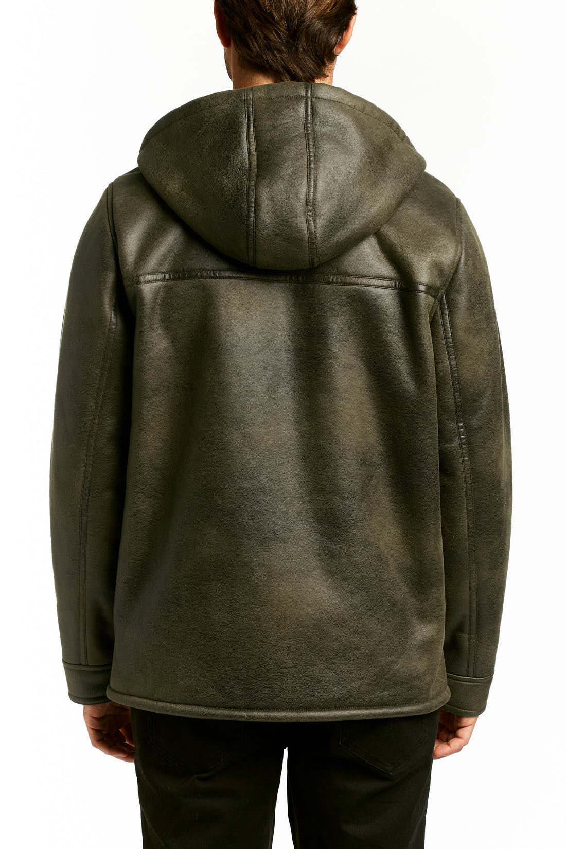 NUBUCK SHERPA LINED HOODED JACKET