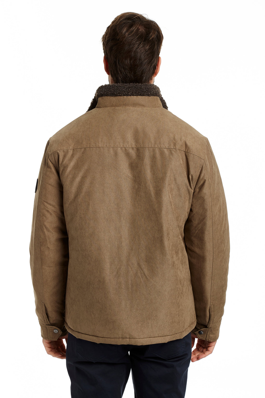 HERITAGE MICRO OXFORD SHERPA TRIMMED UTILITY JACKET