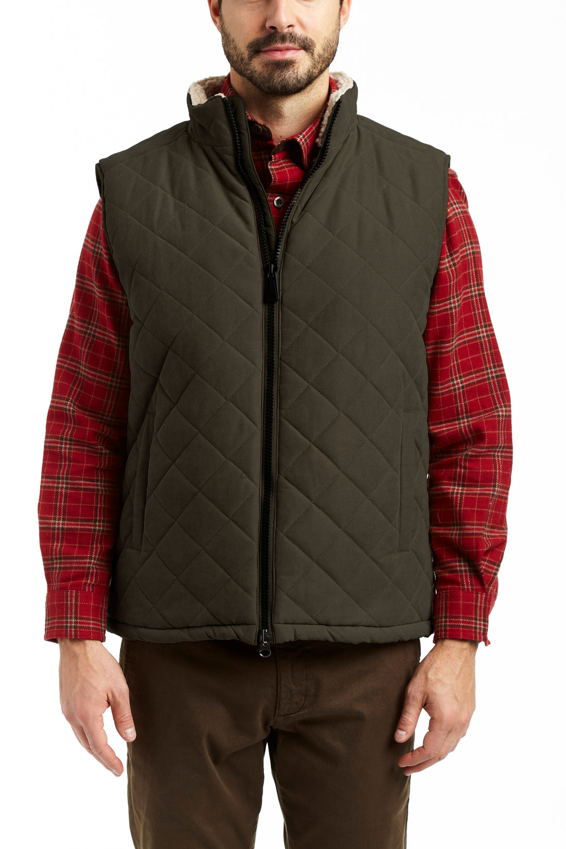 MICRO OXFORD with SHERPA LINED VEST