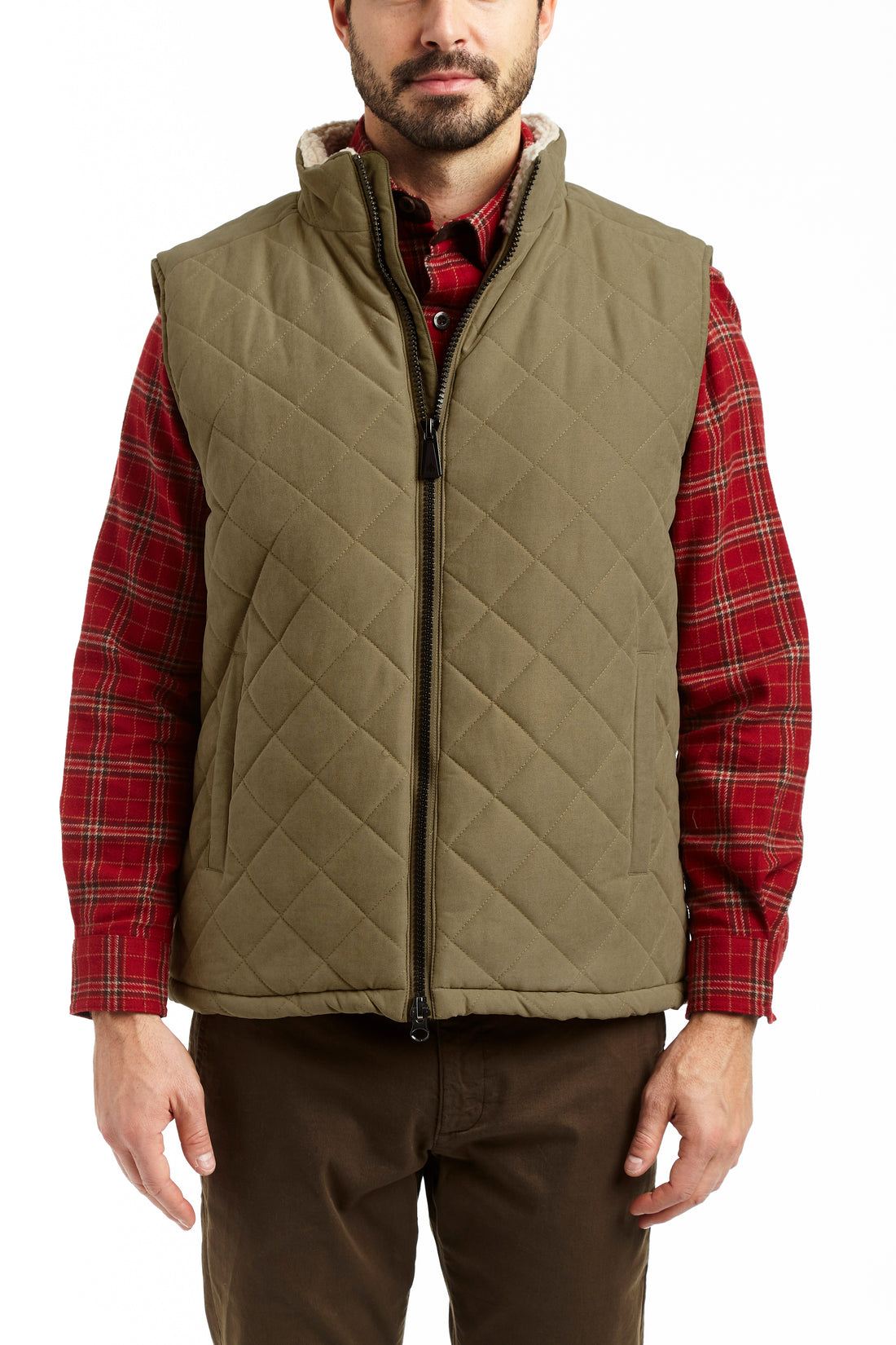 MICRO OXFORD with SHERPA LINED VEST