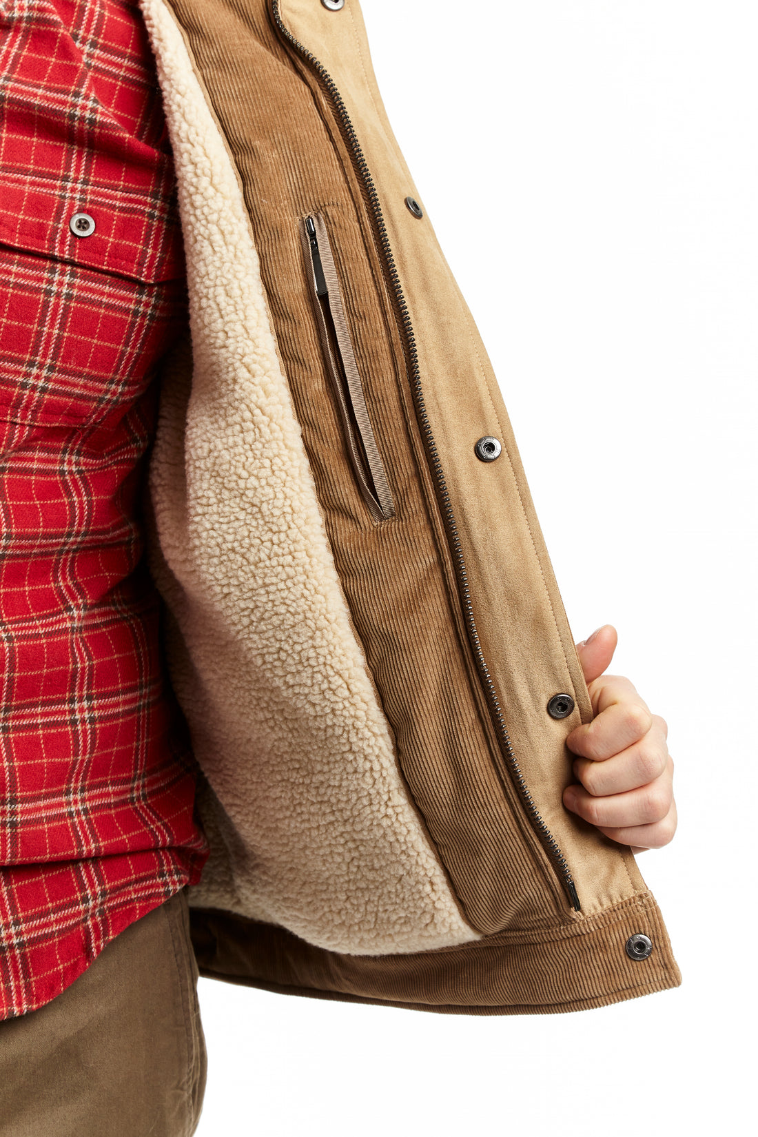CORDUROY TRUCKER JACKET SHERPA LINED